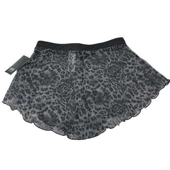Bloch Ladies Janise Animal Print Mesh Pull On Skirt M Black Gray New - Picture 5 of 12